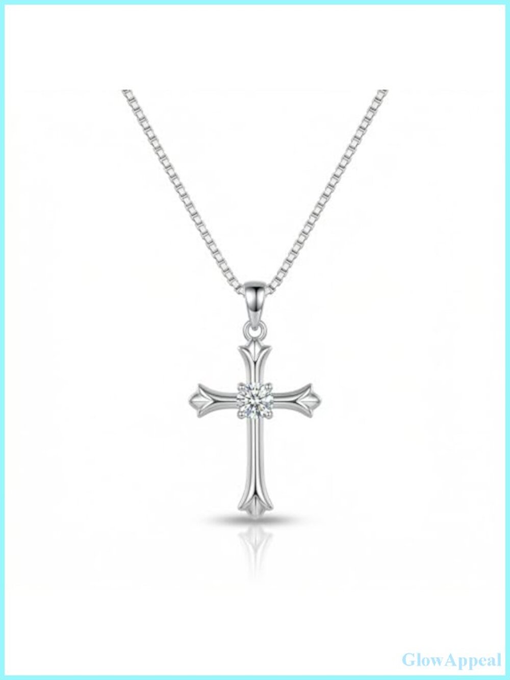 Sterling Silver Cross Pendant Necklace for Women CZ Dainty Faith Jewelry